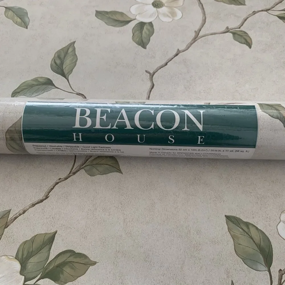Vintage Beacon House Floral Dogwood Pattern Wallpaper Botanical